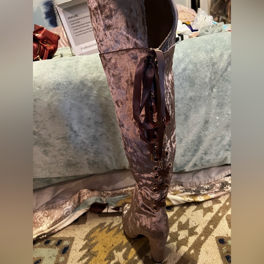 Over the knee lace up boots